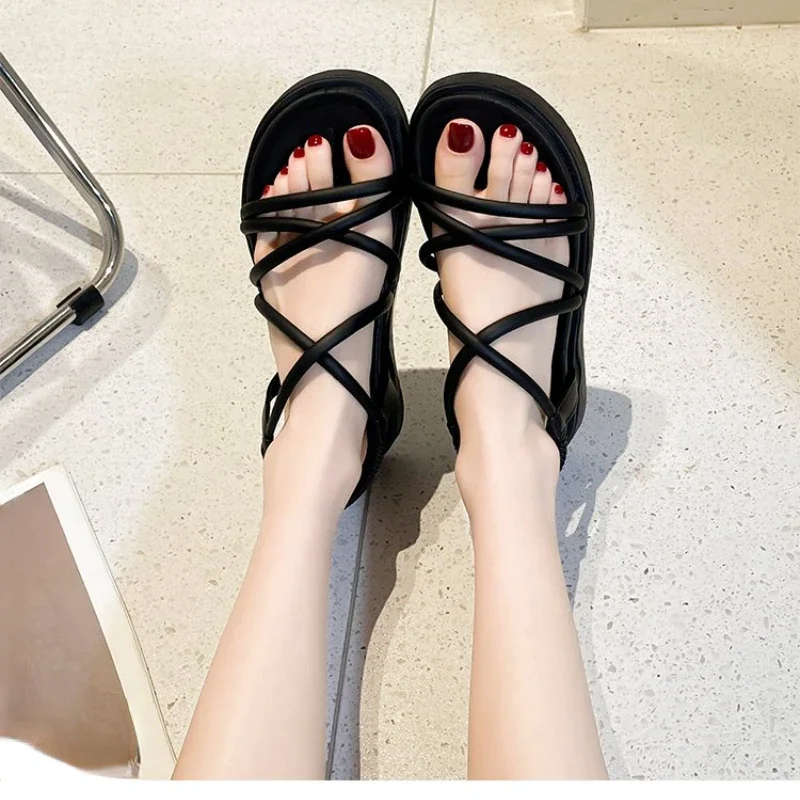 Flat Sandals Women Shoes 2023 Open Toe Non-slip Soft Sandals Female Casual Roman Sandals Women\'s Platform Beach Shoes