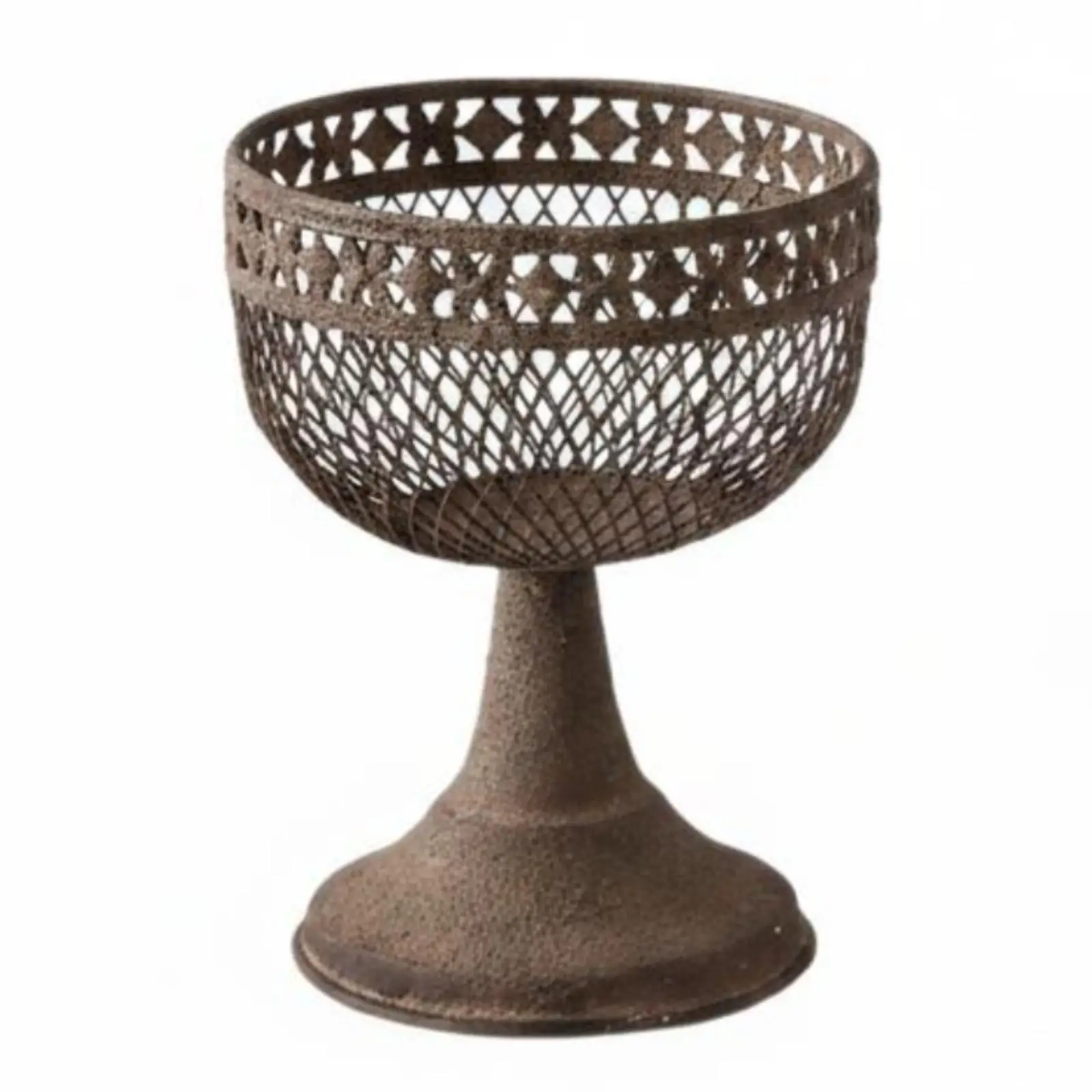 Antique Finish Metal Planter Openwork Lattice Flower Pot Wheelbarrow Decoration Planter for Interior and Outdoor Space