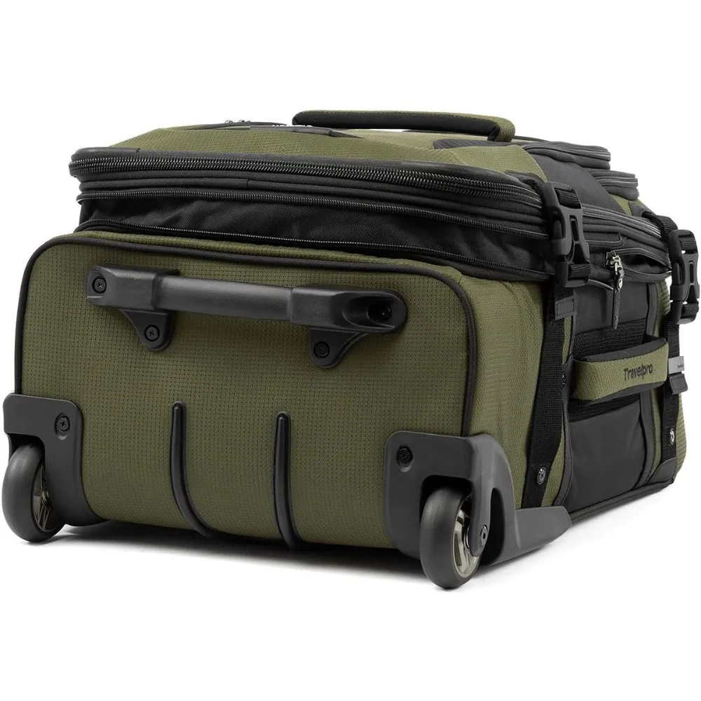 Two-Piece Softside Expandable Luggage Set - Adult Unisex Olive/Black Rollaboard with 22 and 28 Inch Options
