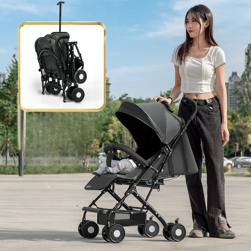 Ultra Lightweight Stroller Can Sit or Lie Down Foldable Travel Stroller Portable Children's Umbrella Stroller Baby Carriage