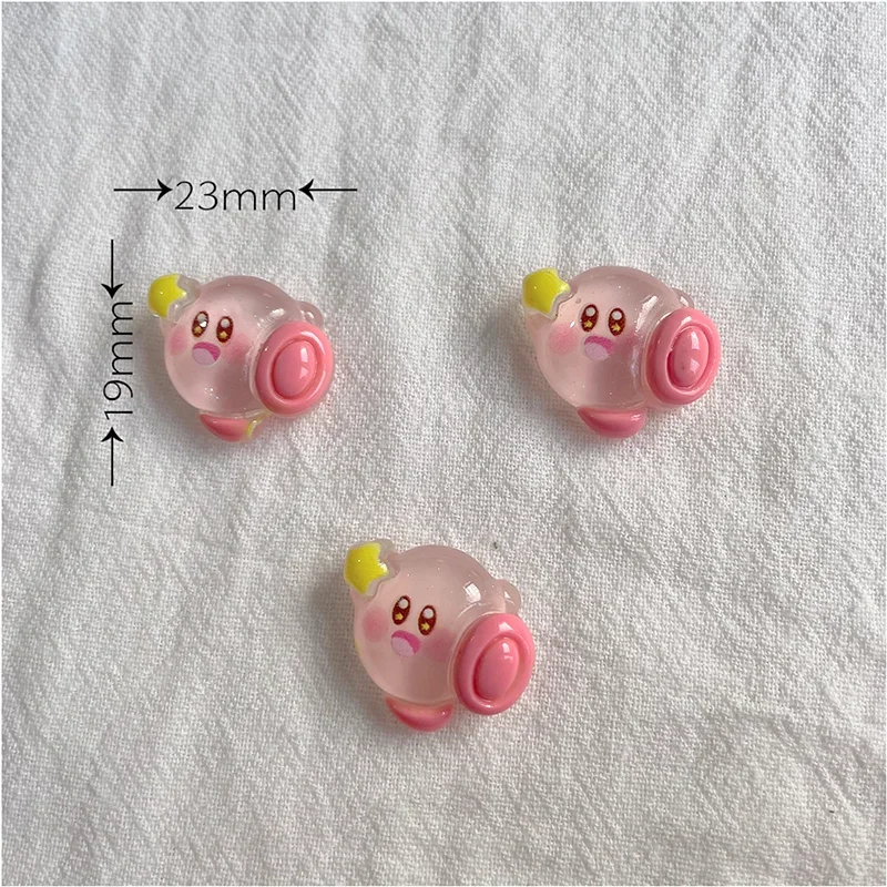 1/30 Stück 2 cm große Kirby-Eisanhänger aus transparentem Harz, lustige Cartoon-DIY-Haarspangen-Accessoires, Handyhülle, Kühlschrankmagnet, Schmuck – Detail 5