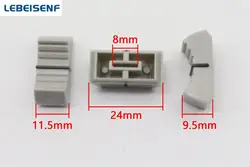 Table de gradation de centre commercial gris, potentiomètre à glissement droit, capuchon de bouton de fader, capuchon de bouton poussoir, trou de 8mm, capuchon de fader gris, 10 pièces