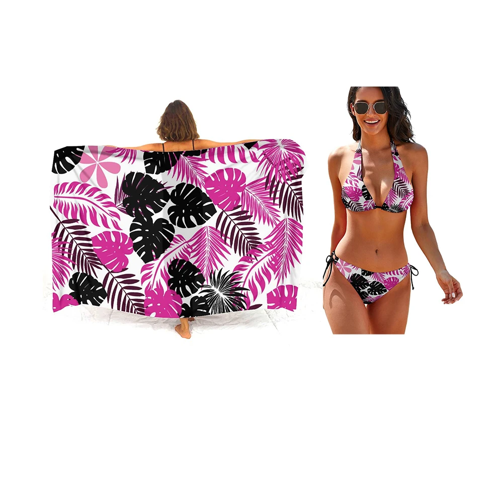 Women Hawaiian Sarong Bikini Cover Up Samoan Print Ladies One-piece Sexy Wrap Skirt Match Casual Swimsuits