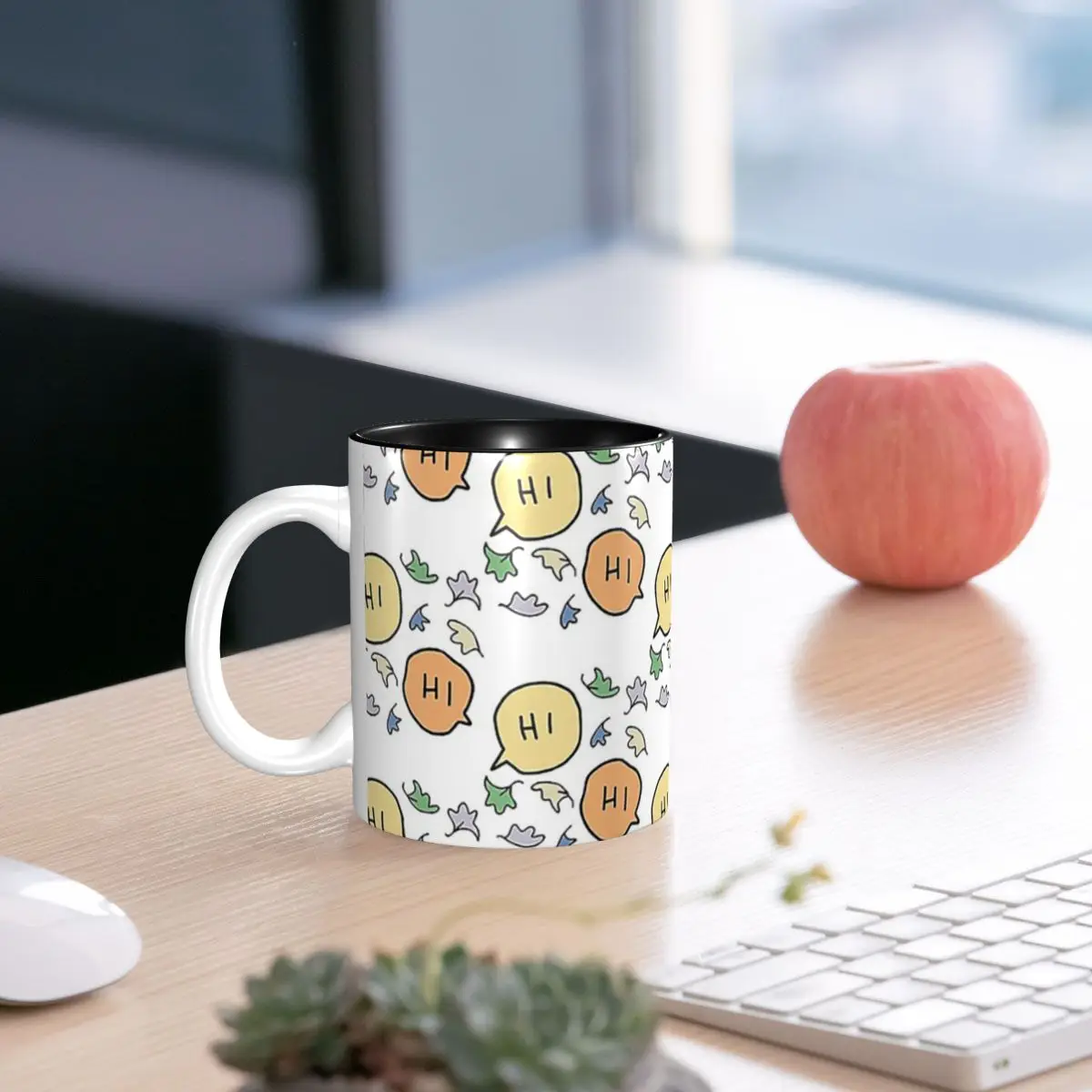 

Heartstopper Hi With Leaves Mug Funny Ceramic Coffee Cups Tea Mugs Milk Cup Drinkware Gift for Friends