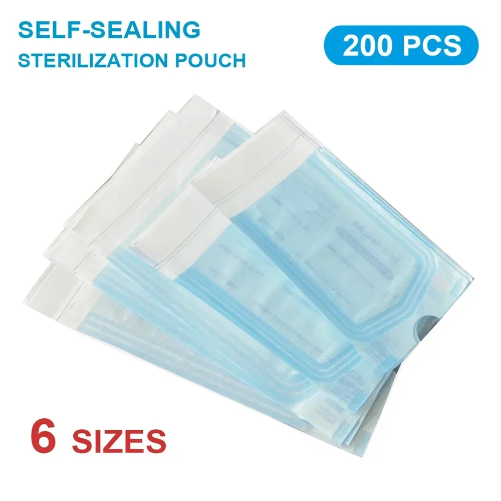 200pcs/Box Dental Tool Storage Bag Dentist Self-Sealing Sterilization Pouches Bags Tattoo Accessories Storage Bag Supplies