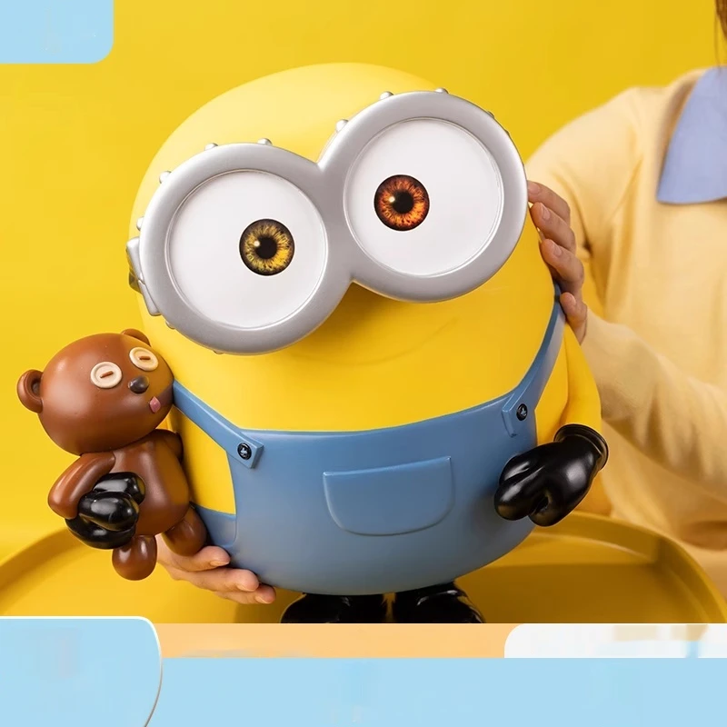 Minion Anime Peripheral Character Bob Tim Piggy Bank Minion Banana Figurine Piggy Bank Figurine Toy Savings Desktop Decoration O