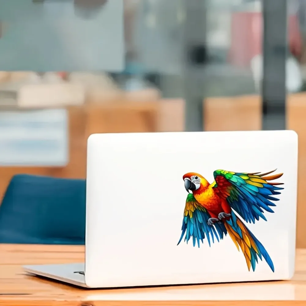 Vibrant Parrot Sticker, Vehicle Aesthetic Car Laptop Window Bumper Waterproof Vinyl Decal Sticker Vintage Retro Retro Cute