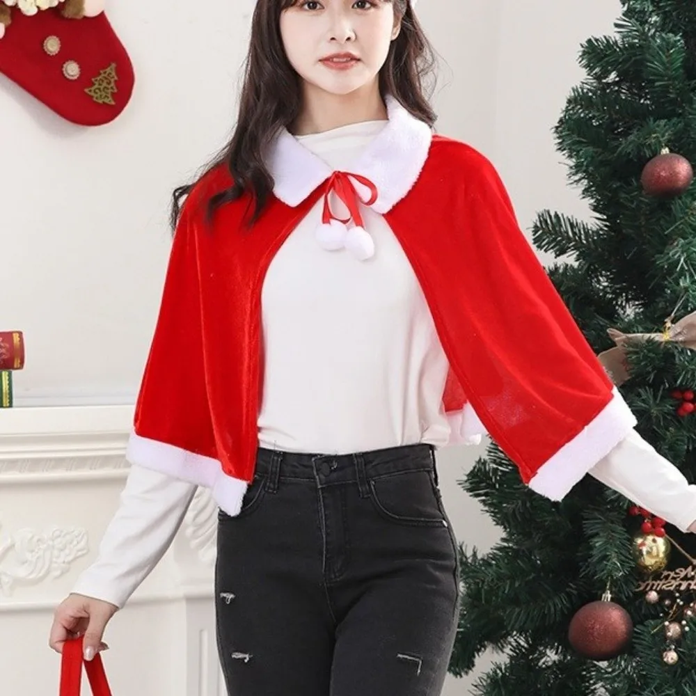 Fashion Polyester Christmas Cloak Thick Warm Xmas Cape Windproof Santa Claus Costume Party Costumes Dress