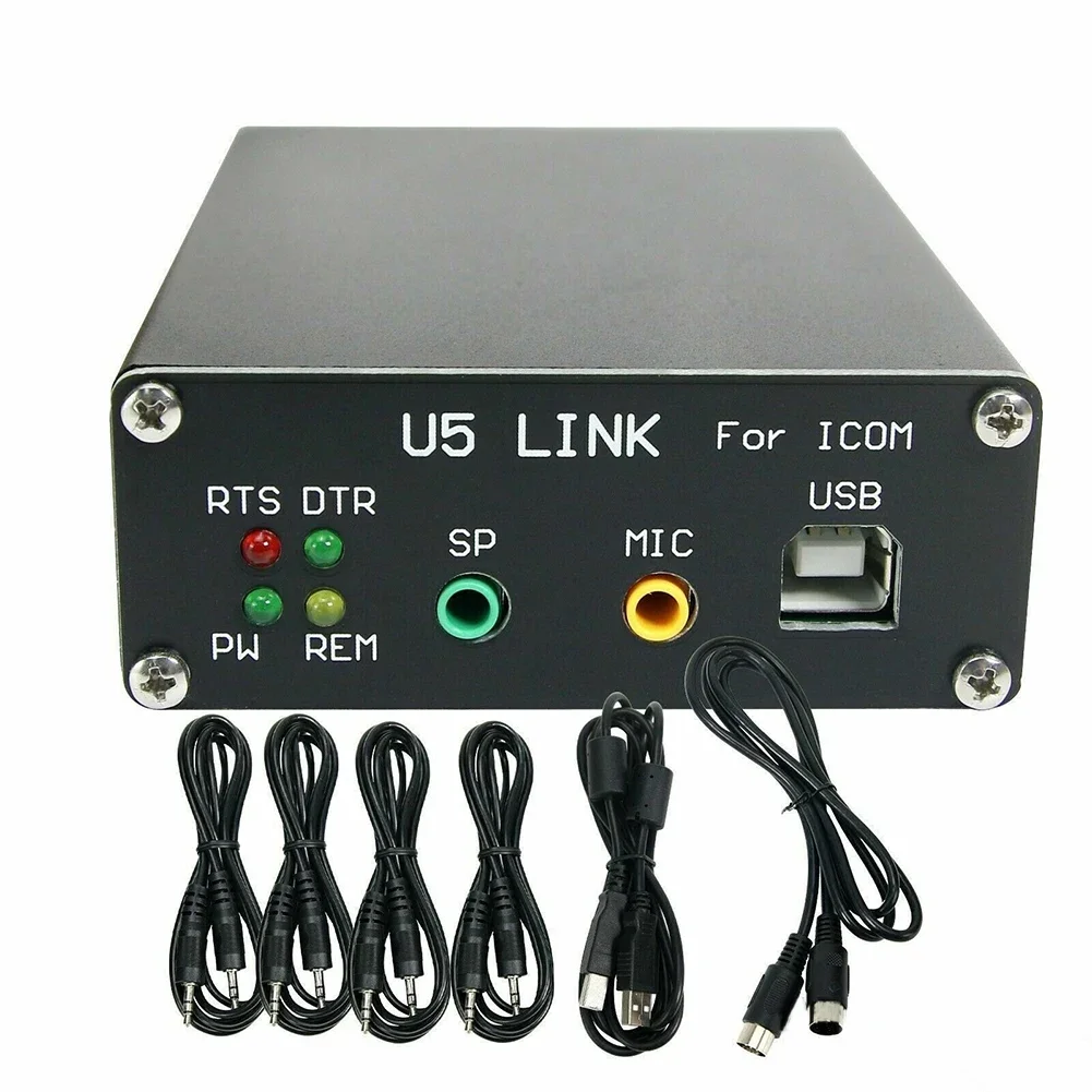 Black For For U5 Link USB Interface Cable With Power DIN8 To DIN13 Connector For For For ICOM Ham Radio CIV Control And Data Tra
