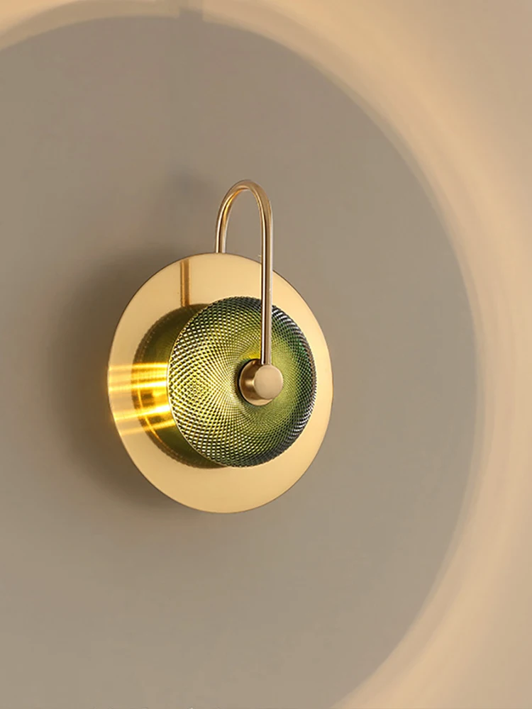 Glass Disk Trendy Sconces Home Art Creative Wall Lights for Living Room LED Lighting Fixture Wall Lamps Indoor Bedroom