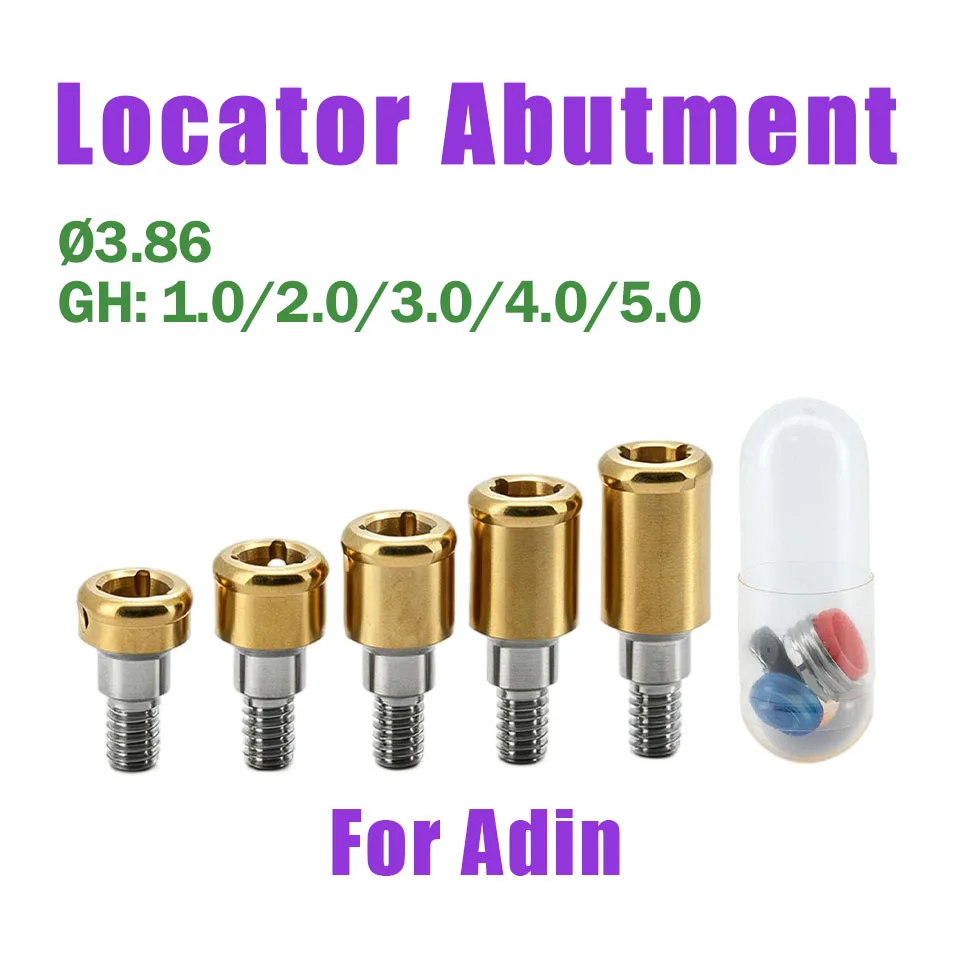 Dental Implant Locator Abutment Fits Adin D3.86 GH 1-5mm Overdenture Attachment System Titanium Hex Denture Retention Caps Kits