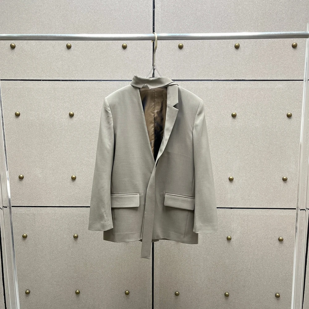 เสื้อแจ็คเก็ตผู้หญิงสไตล์ Y2K แต่งขอบผ้าซาติน เรียบหรู ดูดี มีระดับ เหมาะสำหรับใส่ทำงาน แขนยาว รุ่นใหม่ ฤดูใบไม้ผลิปี 2026