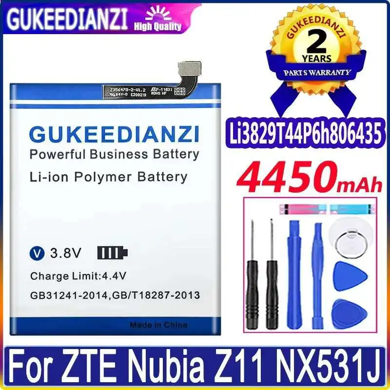 

Легкий аккумулятор для мобильного телефона Zte Nubia Z11 NX531J Li3829t44p6h806435 4450 мАч