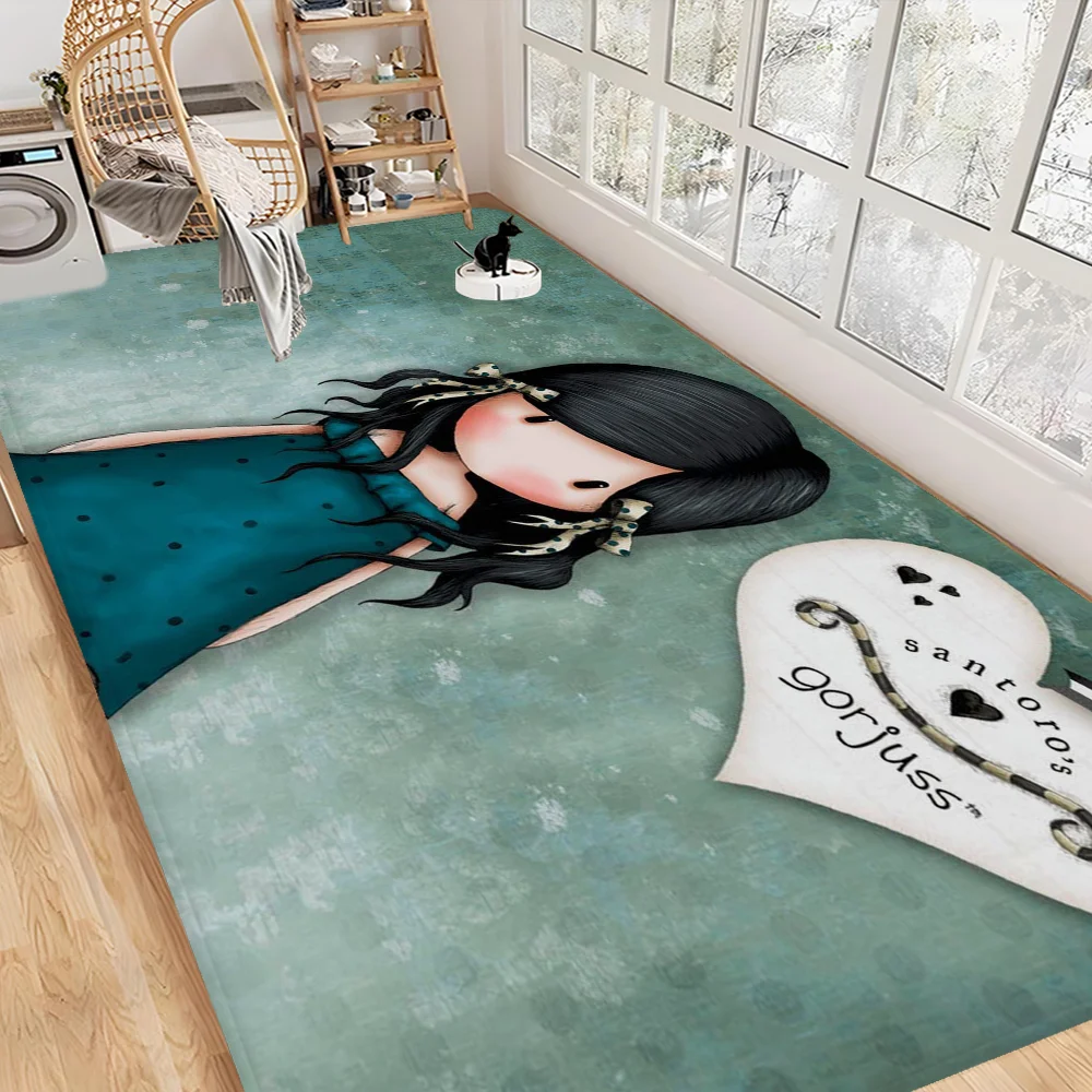 Cartoons S-Santoro G-Gorjuss Hallway Carpet Washable Non-Slip Living Room Sofa Chairs Area Mat Kitchen Doormat Area Rug