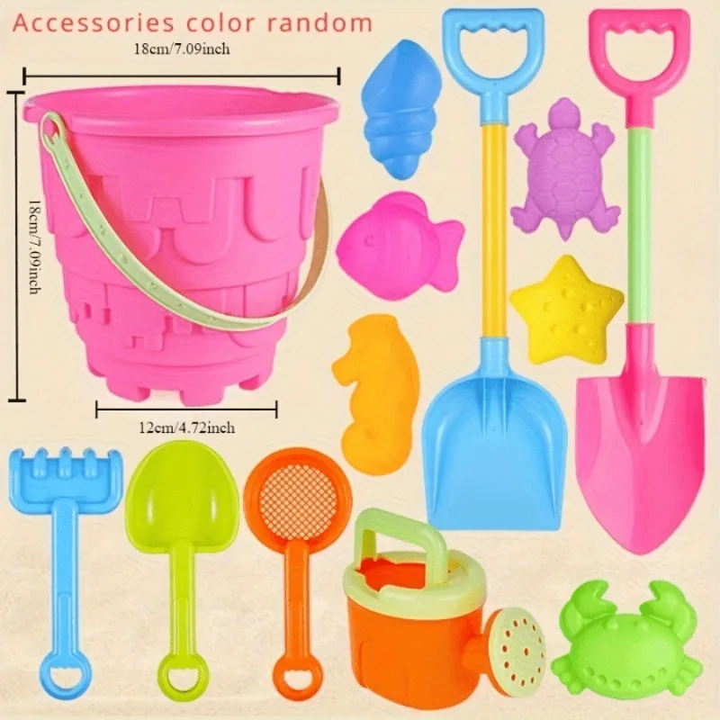 

​Beach Toy Set for Kids - Sand Play Kit Jumbo Shovel &Timer Kit Durable Water Bucket for Pool & Beach Games, (Vibrant Colors)​​