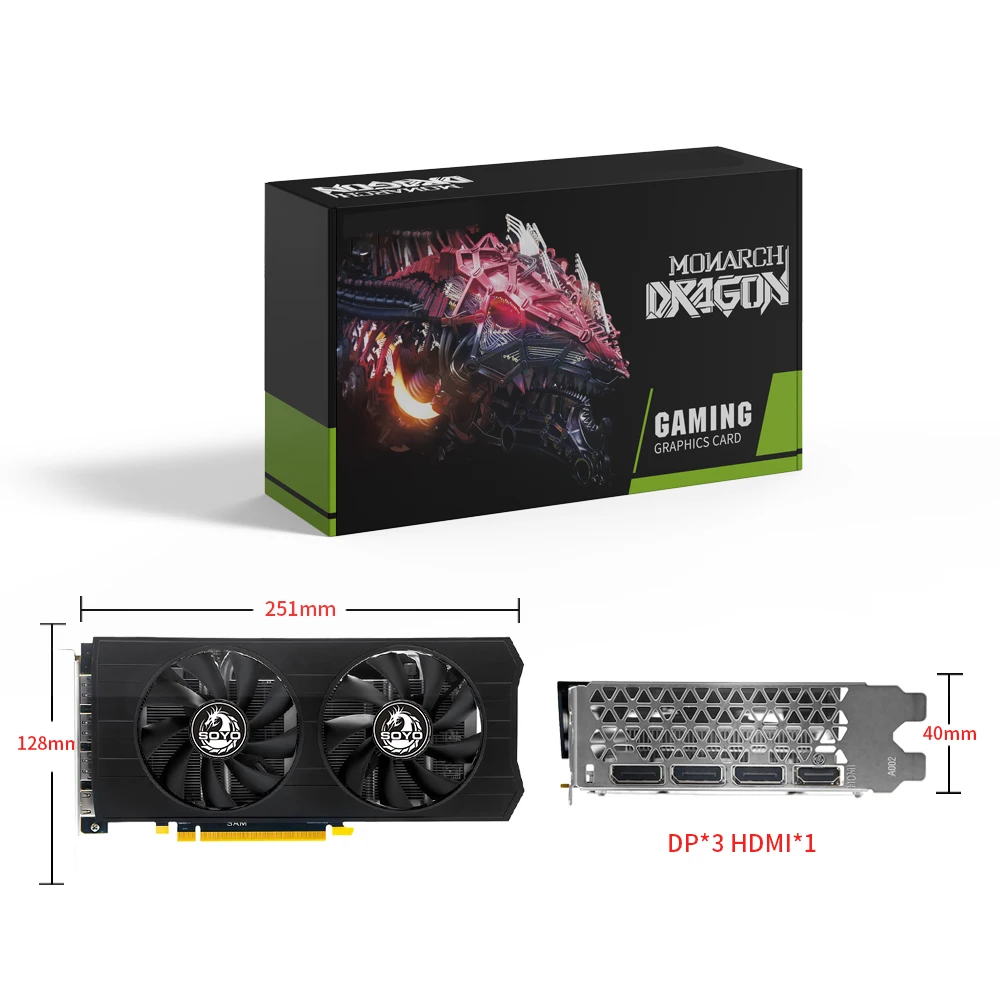 SOYO AMD Radeon RX580 8GB Graphics Card GDDR5 Memory 2048SP 256Bit PCI-E3.0x16 GPU DP DVI for Computer Gaming Video Card