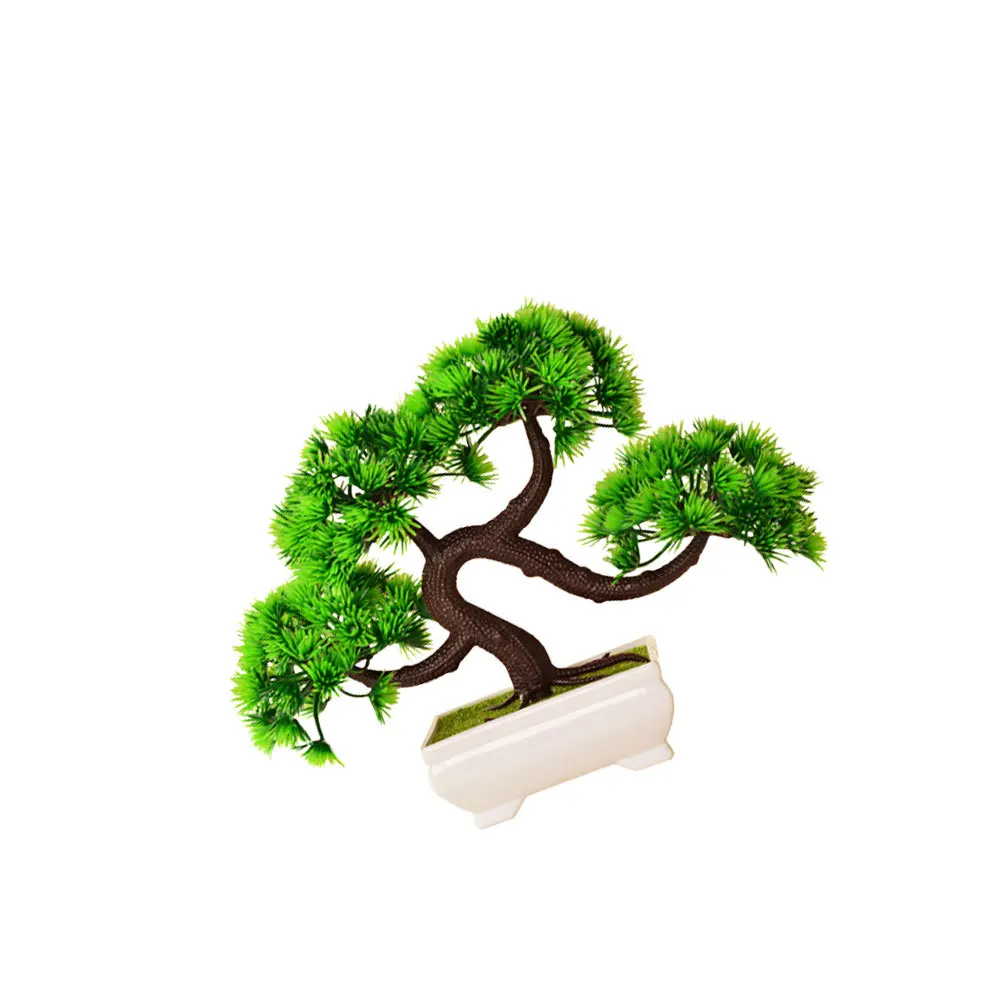 

1pc Simulated Greeting Pine Bonsai Artificial Plant Decor For Home Office Desktop Garden Indoor Outdoor Small Potted Greenery