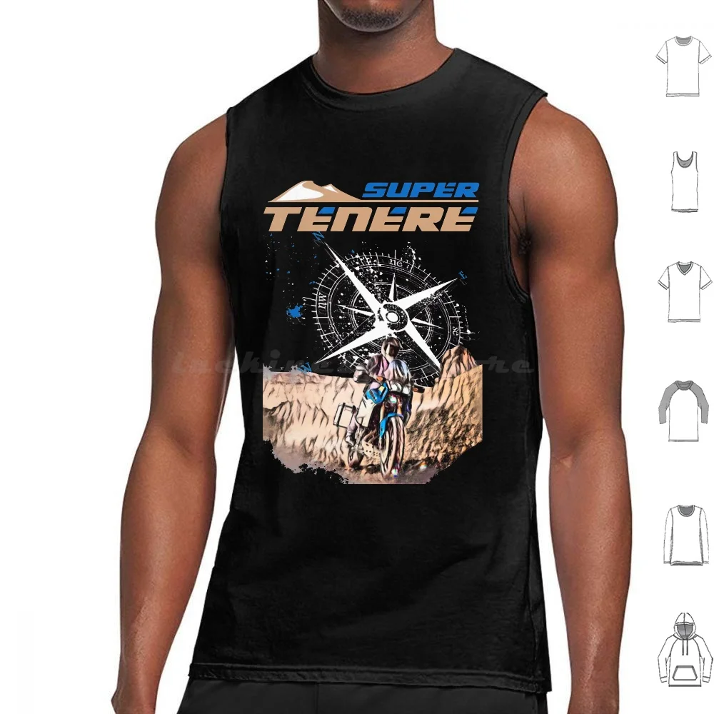 Super Ténéré Xt1200z Tank Tops Print Cotton Motorcycles Big Trail Moto Motorbike Adventure Bikers Motoarte