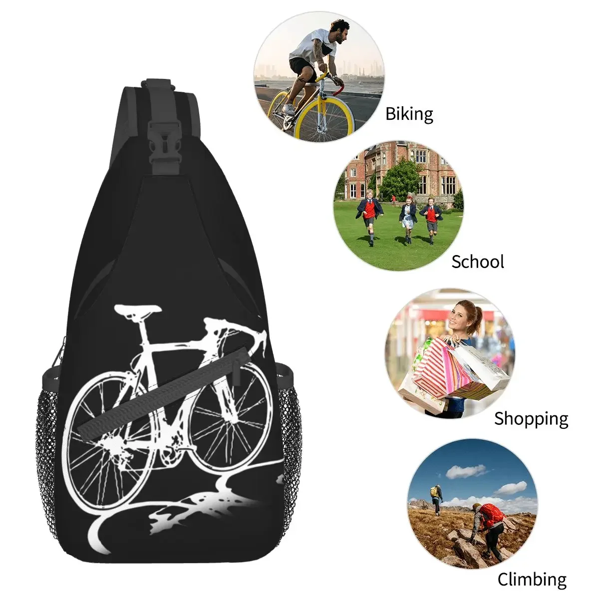 ZannoX-bandolera pequeña para ciclista, bolso de pecho, mochila de hombro para ciclistas, mochila de día, bolsa de viaje para senderismo