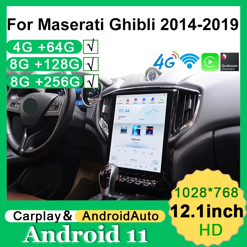 Android 11 Car Multimedia Video Player Radio Screen For Maserati Ghibli 2014-2019 Stereo Carplay DSP Head Unit GPS Navigation 4G