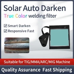 Aus steuer Große ansicht eara 4 arc sensor DIN5-DIN13 Solar auto darkeningTrue farbe Schweißen Maske/Helme filter objektiv Helm gläser