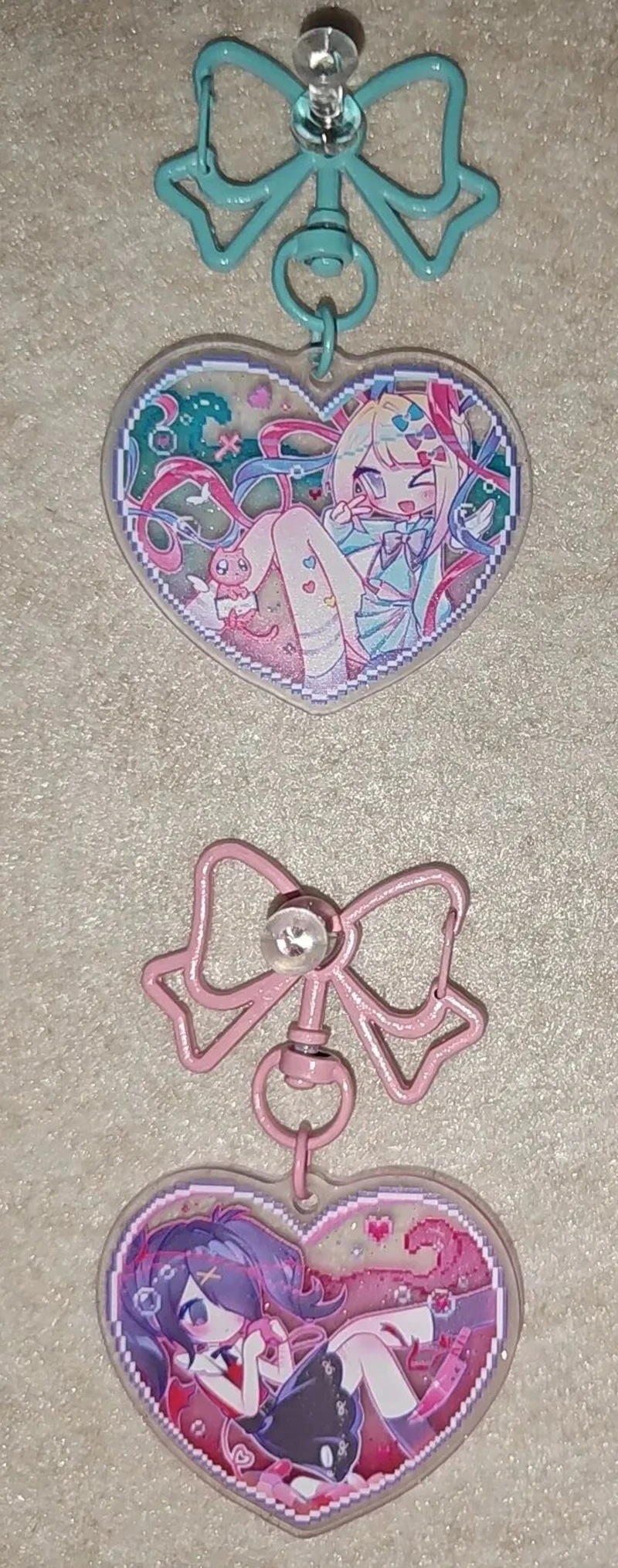 Spiel NEEDY GIRL OVERDOSE Rain Ame KAnge Cosplay Schlüsselbund Acryl Herz Anhänger Schlüsselring Tasche Zubehör Mädchen Ornament – Detail 6