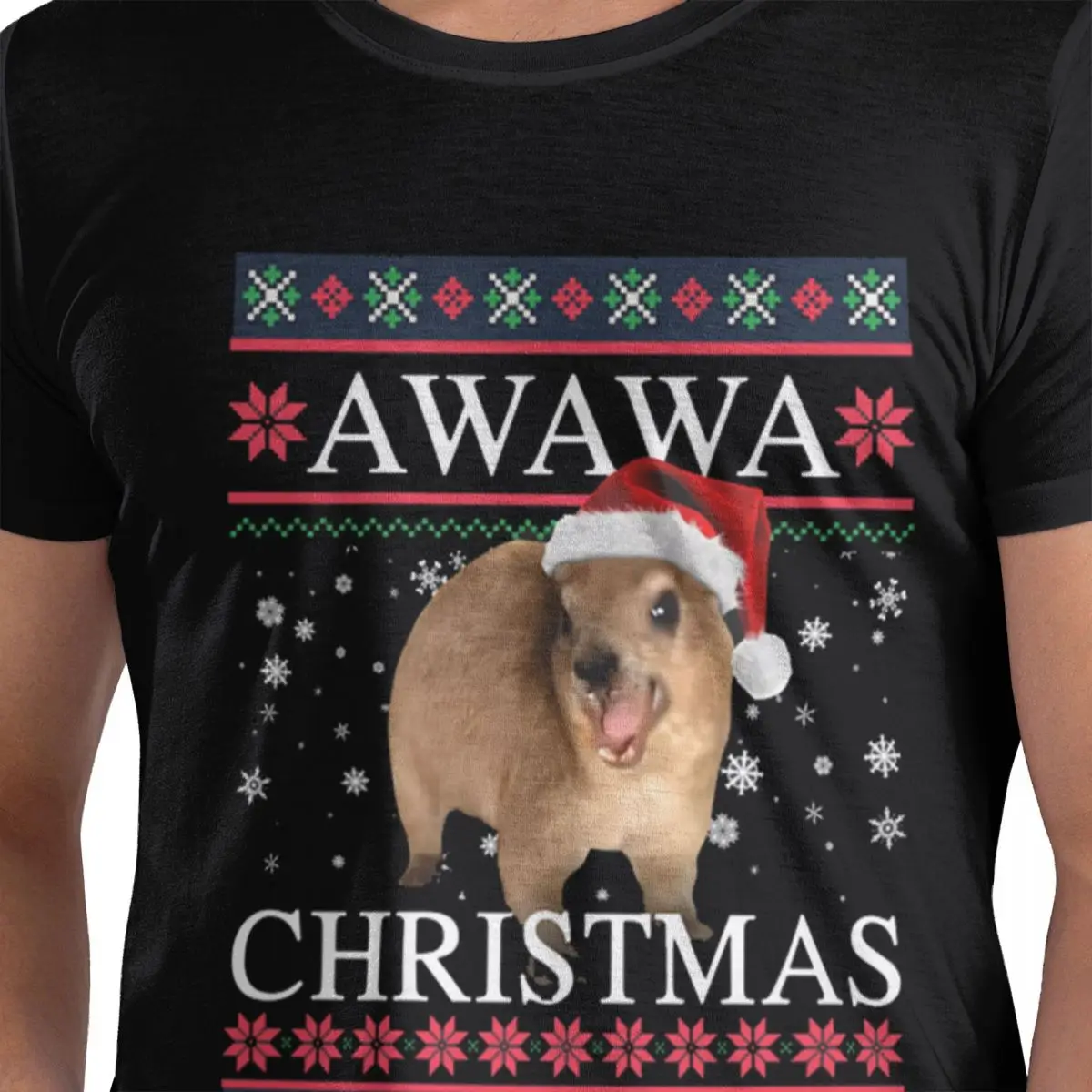 

Rock Hyrax Merry Christmas Ugly Style 100% Cotton T-Shirt Men's Funny T Shirts Men Crew Neck Short Sleeve S-6XL