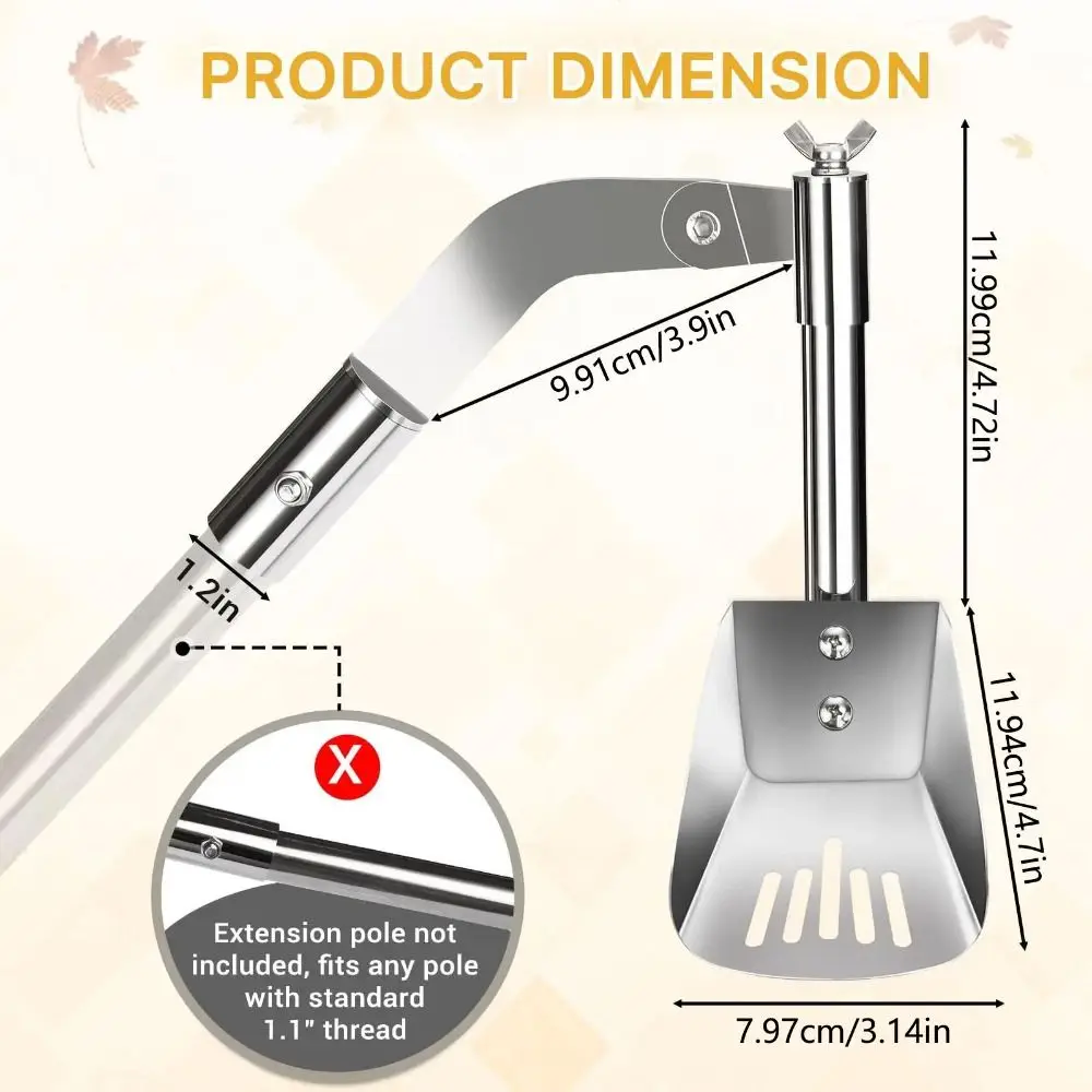 Household Aluminum Alloy Gutter Cleaning Shovels Thicken Foldable Gutter Cleaner Scoop Rustproof Sturdy Leaf Cleaning Spoon