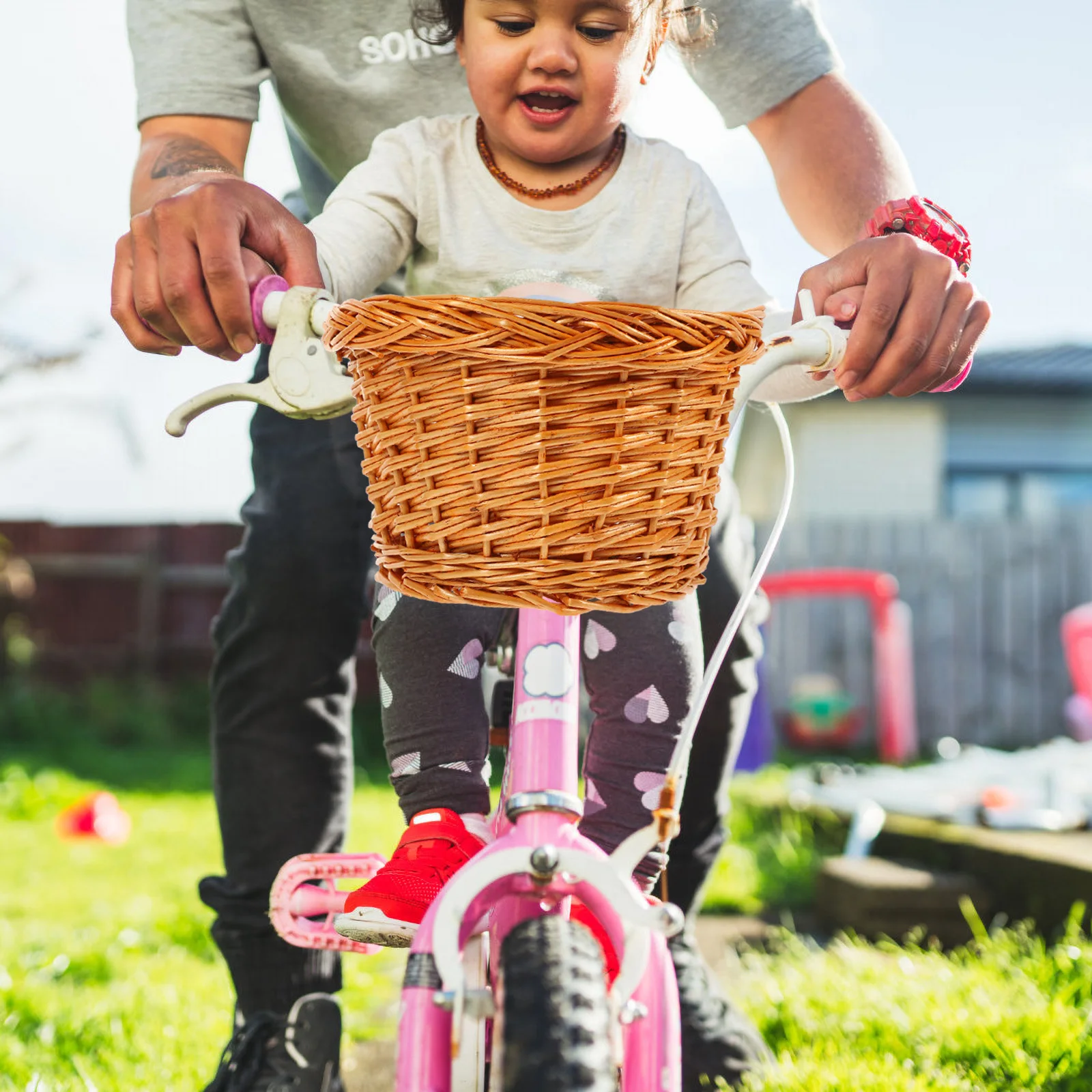 Small Size Natural Willow Woven Front Handlebar Basket For Kids Bike Detachable Bicycle Storage Container Heavy Duty Wicker Ride