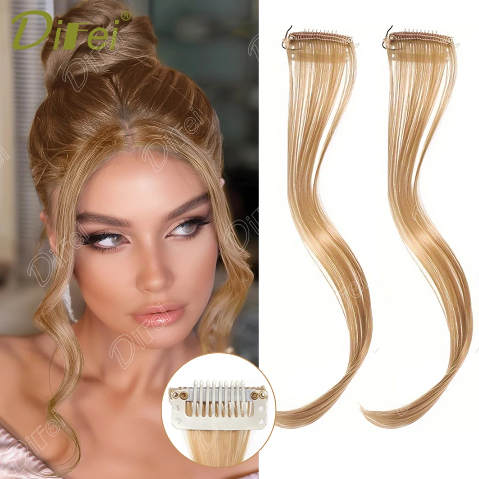 

DIFEI Synthetic Wigs Long Curly Hair Bangs Hair Extensions Bangs Hair On The Front Sides Are Suitable For Women's Daily Wear