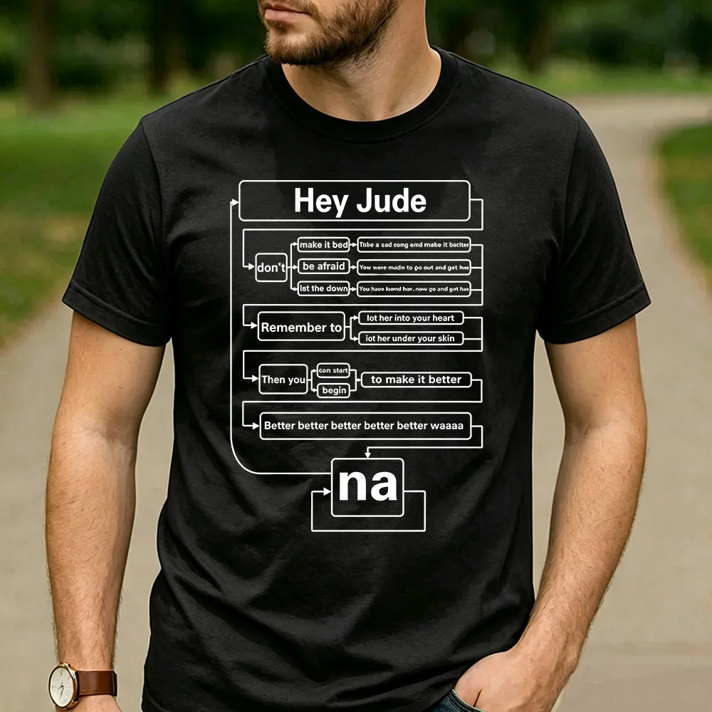 Camiseta de Algodón 100% Hey Jude Beatle, Estilo Retro, Nostalgia, Rock, Hip Hop, Unisex, para Hombre y Mujer, Manga Corta, Informal, para Fans