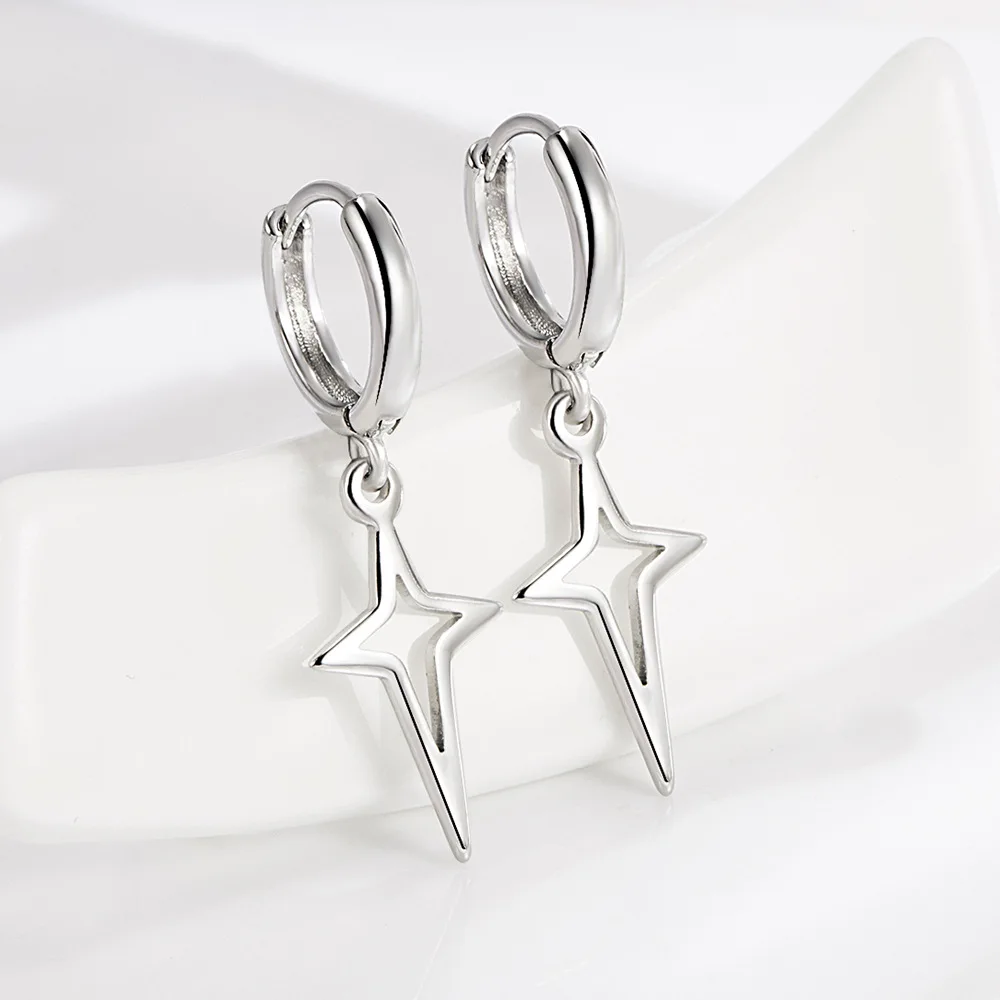 925 Sterling Silver North Pole Star Radiance Earrings For Women Wedding Party Fashion Charm Jewelry