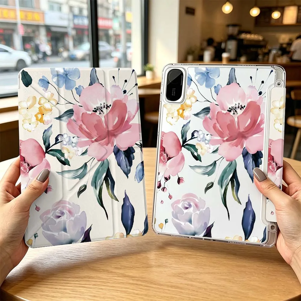 Watercolor Floral Pattern For Xiaomi Redmi Poco Pad 8 7 6 5 C1 SE 9.7 11.2 12.1 11 inch 3Y Tablet Case Cool