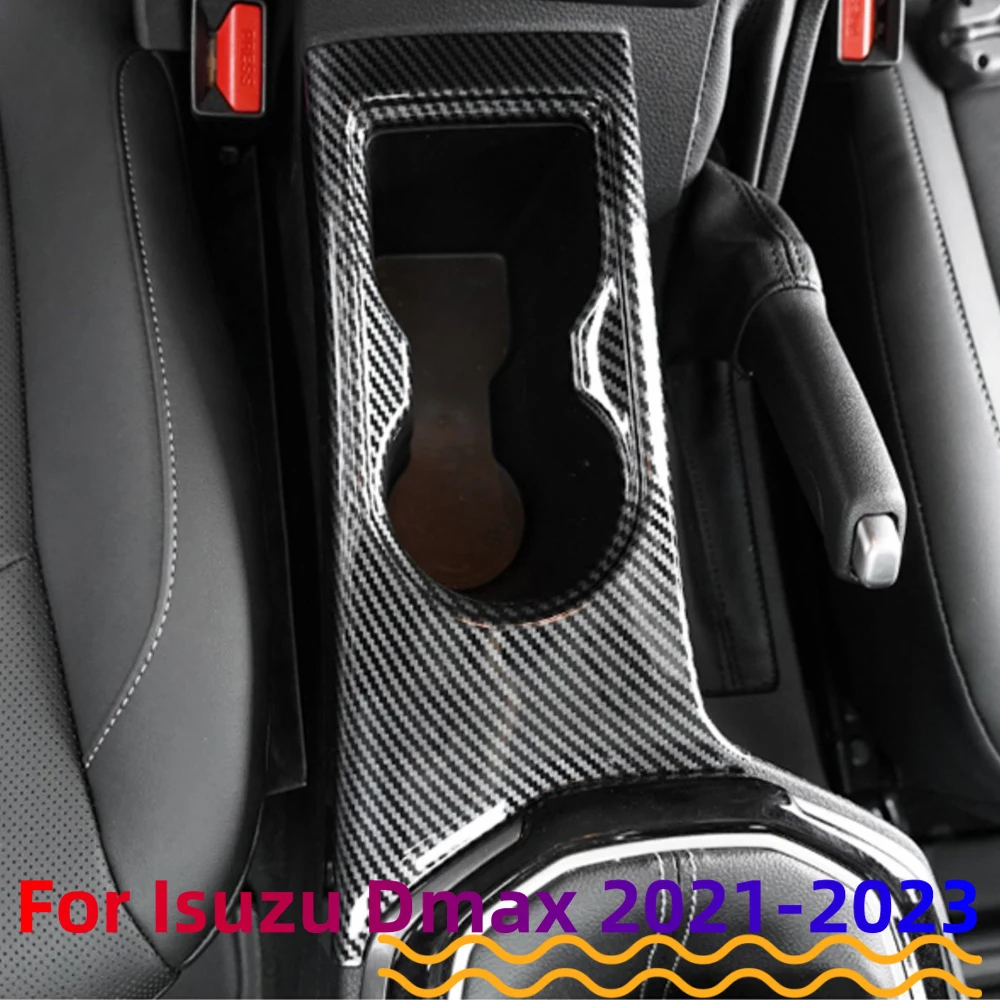 LHD Accessories for Isuzu Dmax D-max D Max 2021 2022 2023 Water Cup Holder Sticker Cover Carbon Fiber Decoration Accessories