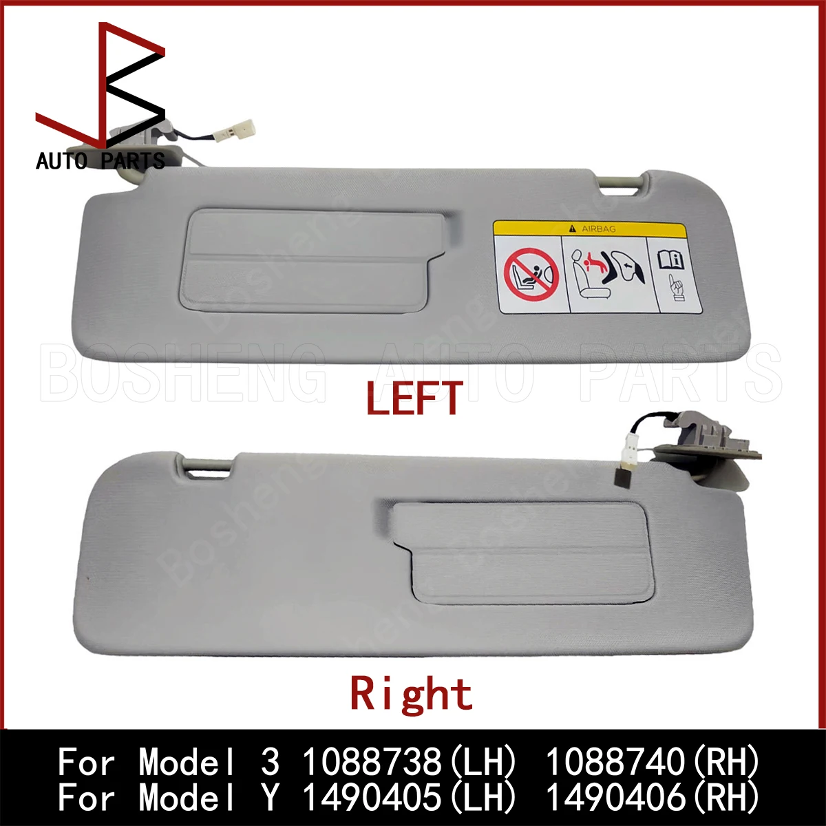 

New For Tesla Model 3 17-23 Model Y 20-25 Onwards Left & Right Sun Visor OEM 1088738 1088740 1490406 1088738-01-I 1088740-01-I