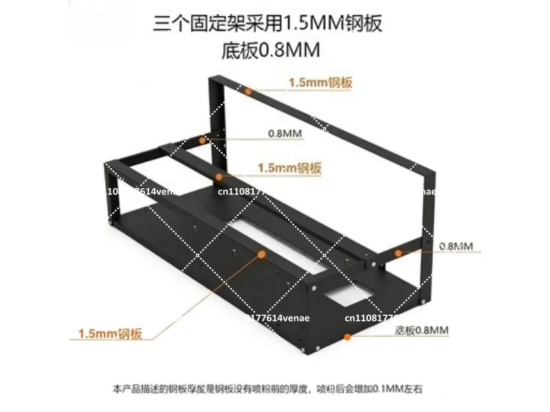 Open Chassis 6 Card 8 Card Fixed Bracket GPU Rack for Mining Studio Graphics Card Holder Large Volume