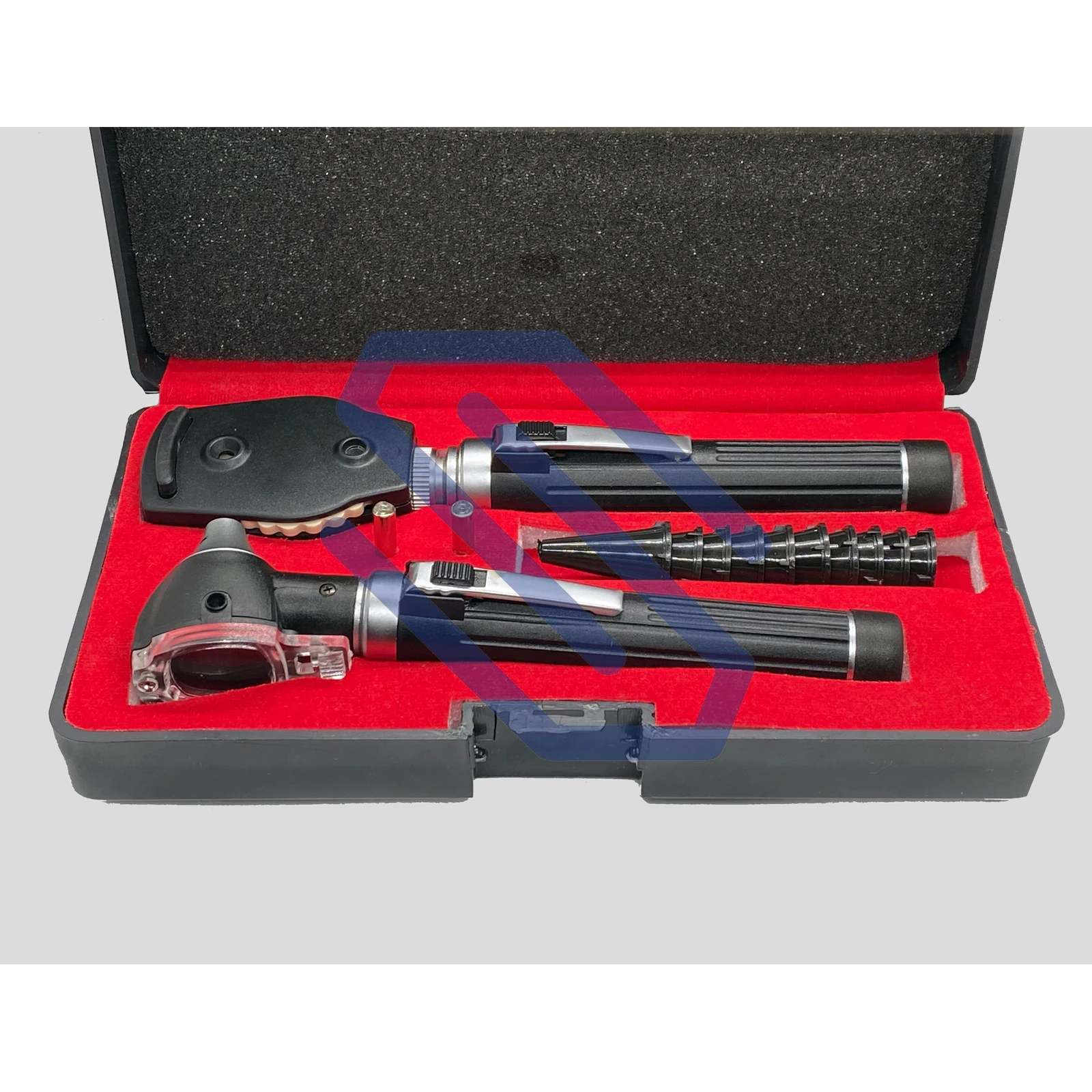 Otoscope Ophthalmoscope LED Fiber Optic Examination ENT Diagnostic Set Black CE