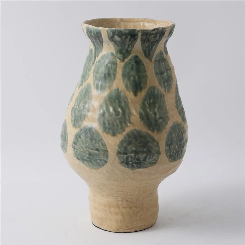 Wabi Sansan wind ceramic vase  clay pot living room dining table ornament flower arrangement utensils retro design sense niche