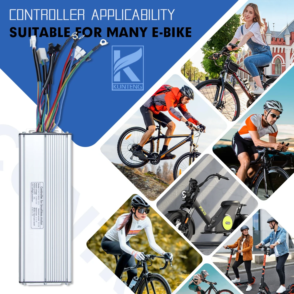 KUNTENG 50A Controller 3000W Ebike Squarewave/Sinewave KT Controller For Electric Bicycle Scooter E-bike Controller Accessies