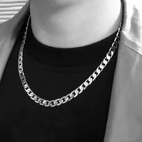 Collier en argent sterling 925 pour hommes et femmes, 16/18/20/22/24 pouces, chaîne classique de 6 mm, bijoux de luxe, cadeaux de mariage et de Noël 1