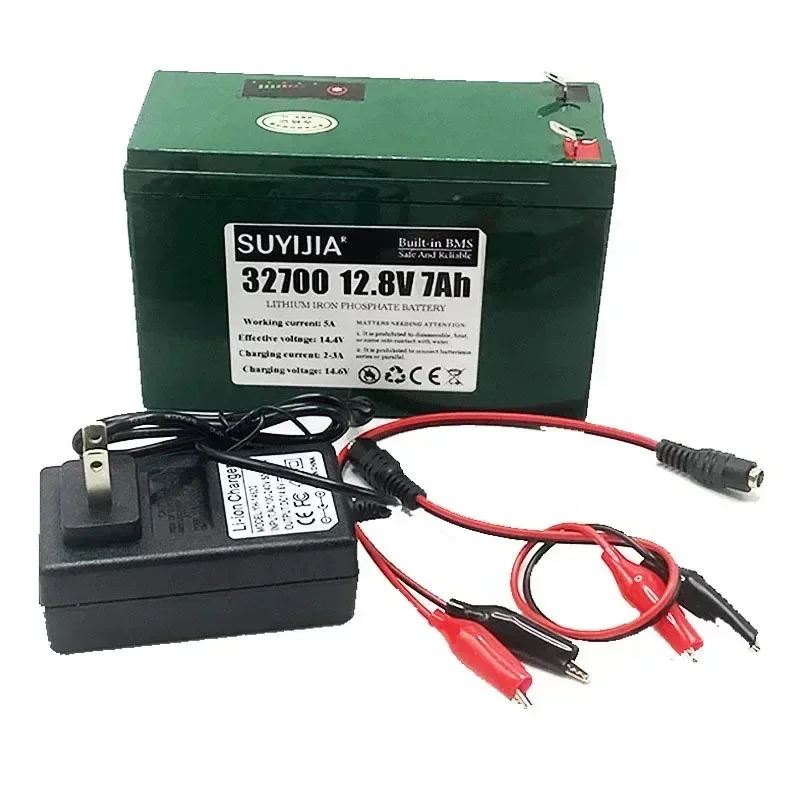 Hot Selling 12.8V 32700 7000mAh 4S1P Lifepo4 Rechargeable Battery with 4S 7A Balanced BMS for Electric Car Model Solar Power 12V