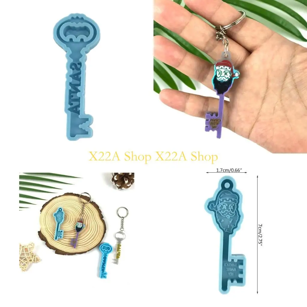 

Уникальная силиконовая форма для ключей Санта -Клауса с подвесной кулонкой ручной работы отверстия