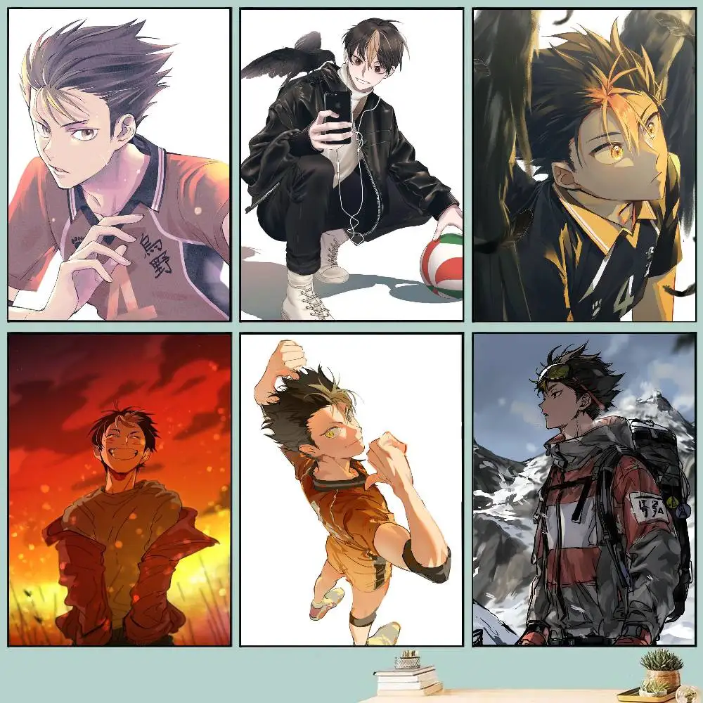 Yu Nishinoya Anime Haikyuu Poster Wohnzimmer Bar Café Hochwertige Leinwand Vintage-Stil Comics Malerei Kunst Home Wanddekoration Bild