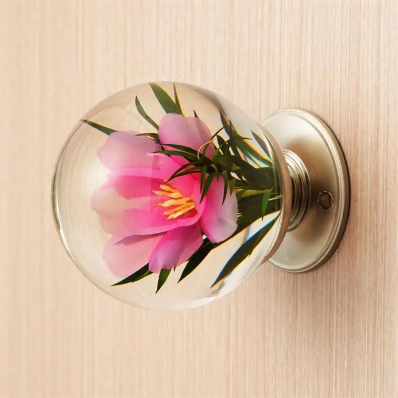 

R9UF Unique Decorative Resin Knob Crystal Ball Furniture Handle for Cupboard Wardrobe