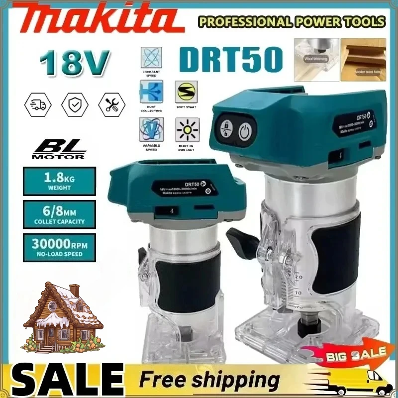 

Makita DRT50 Cordless Brushless Rechargeable Trimming Machine Slotting Tool Milling 18V Woodwork Engraving Machine