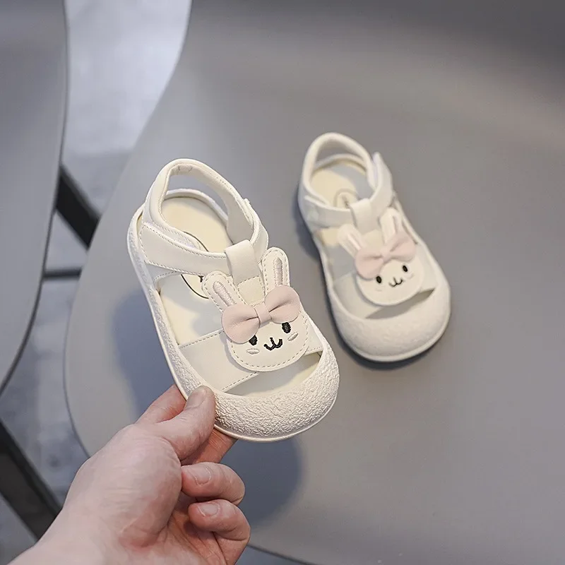 Summer Baby Girls Sandals Cartoon Children Barefoot Shoes Soft Sole Non-slip Lightweight Infant Toddler Shoes Kids Beach Sandals