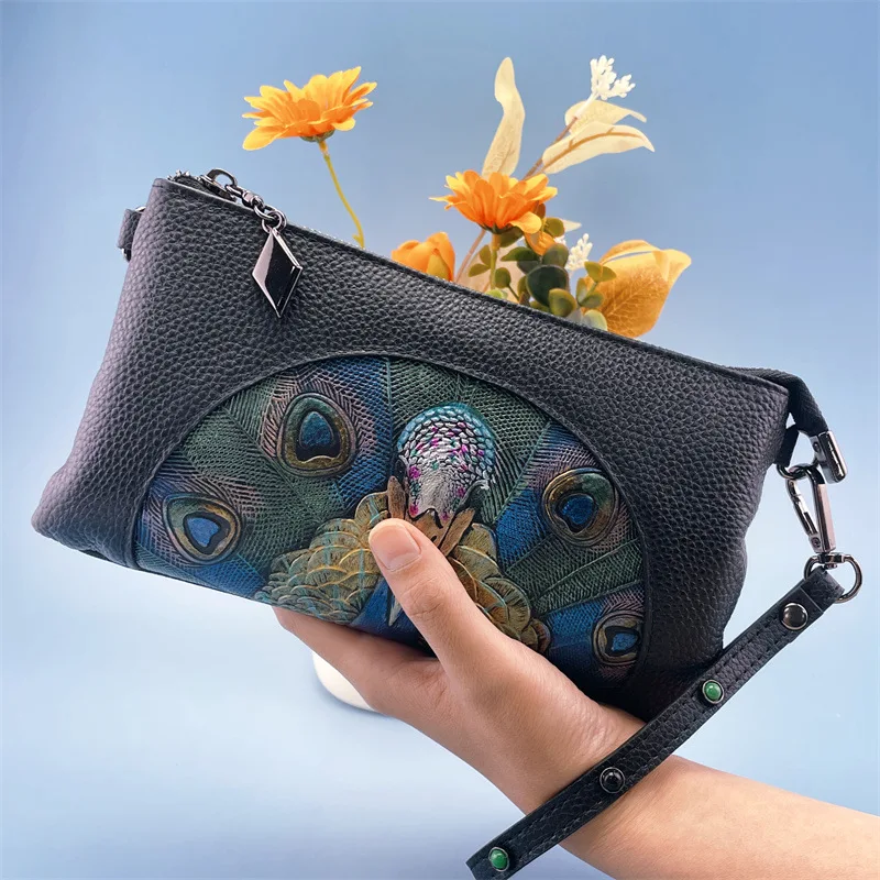 

Chinese Style Leather Middle-aged and Elderly for Mother and Mother-in-law Gifts Women's Small Oblique Span Shoulder