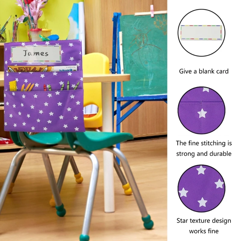 Sacks Practical Chair Pocket with Large Capacity Store and Classroom Chair for School Chair Back Bag