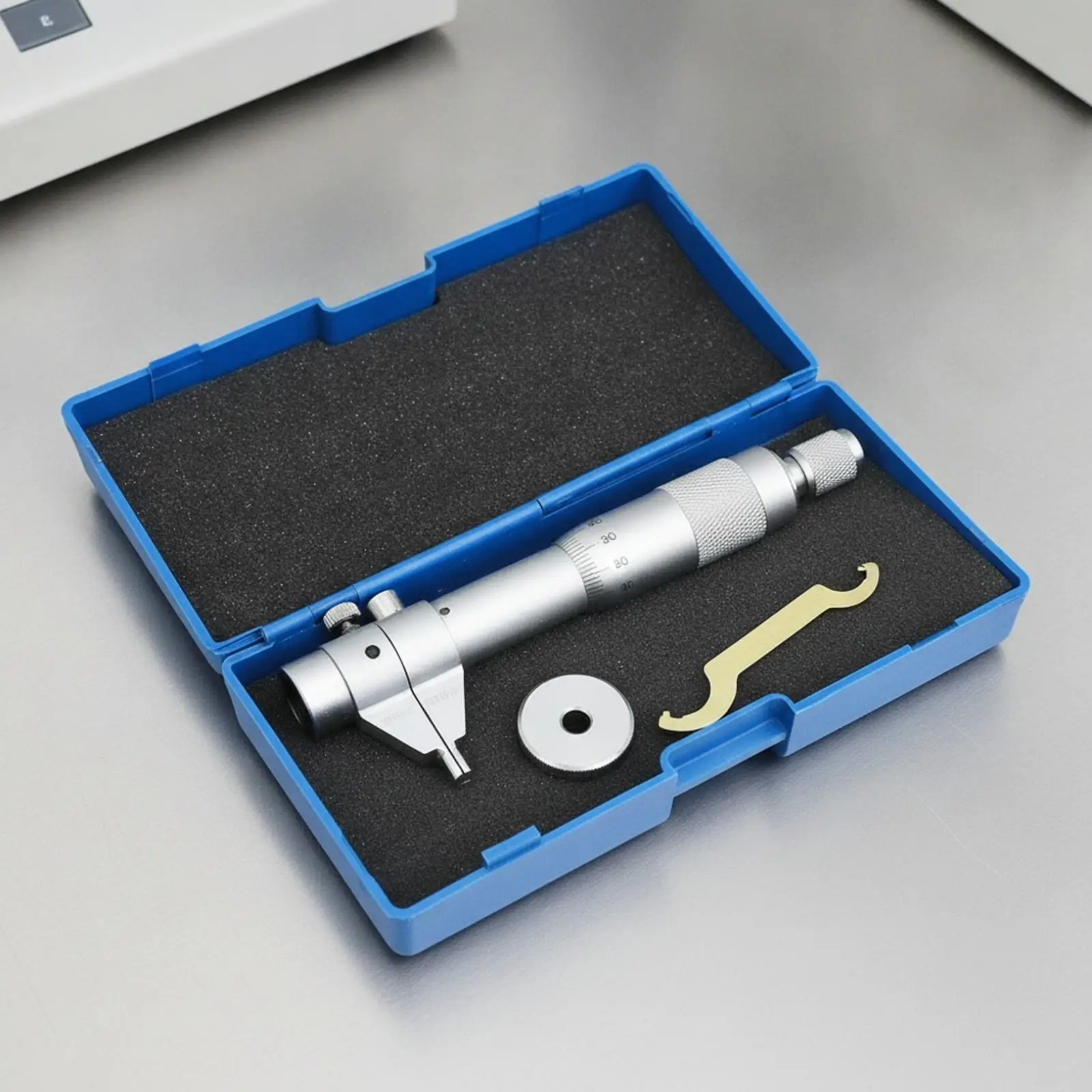 Precision Metal Caliper Inner Diameter Micrometer Stainless Steel Inside Gauge with Knurled Adjustment for Cylinder Bores