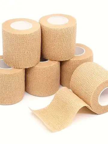 1pc Self Adherent Cohesive Bandage Wrap Stretch Non Woven Self Adhesive Tape - Skin Colour Athletic Elastic Bandage